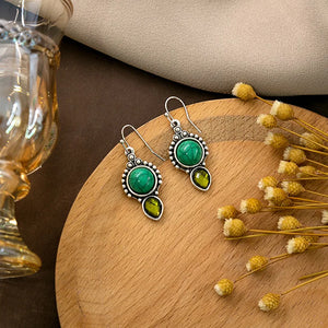 Green Retro Waterdrop Earring