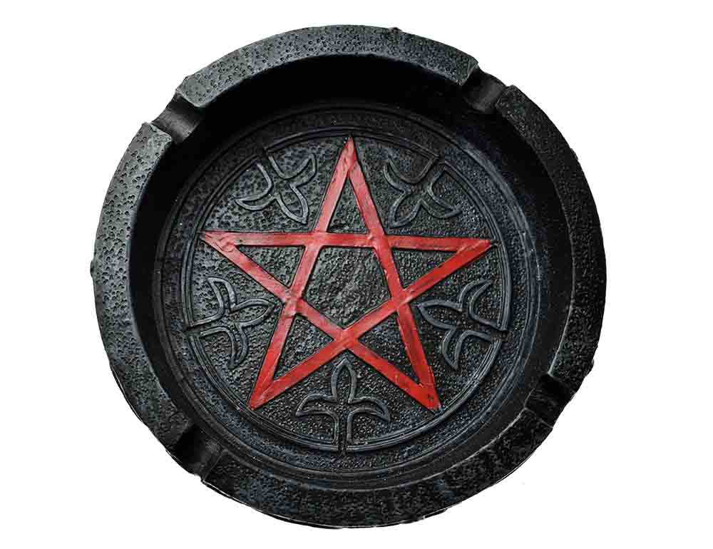 Ashtray Pentagram Black Silver And Red