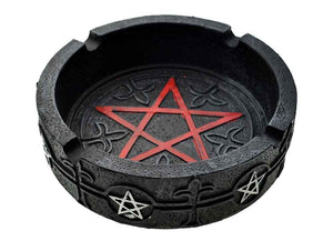 Ashtray Pentagram Black Silver And Red