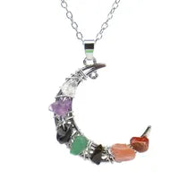 Chakra Moon Mixed Crystal Necklace