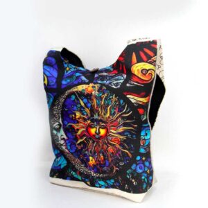 Sun and Moon Printed Hippy Bag