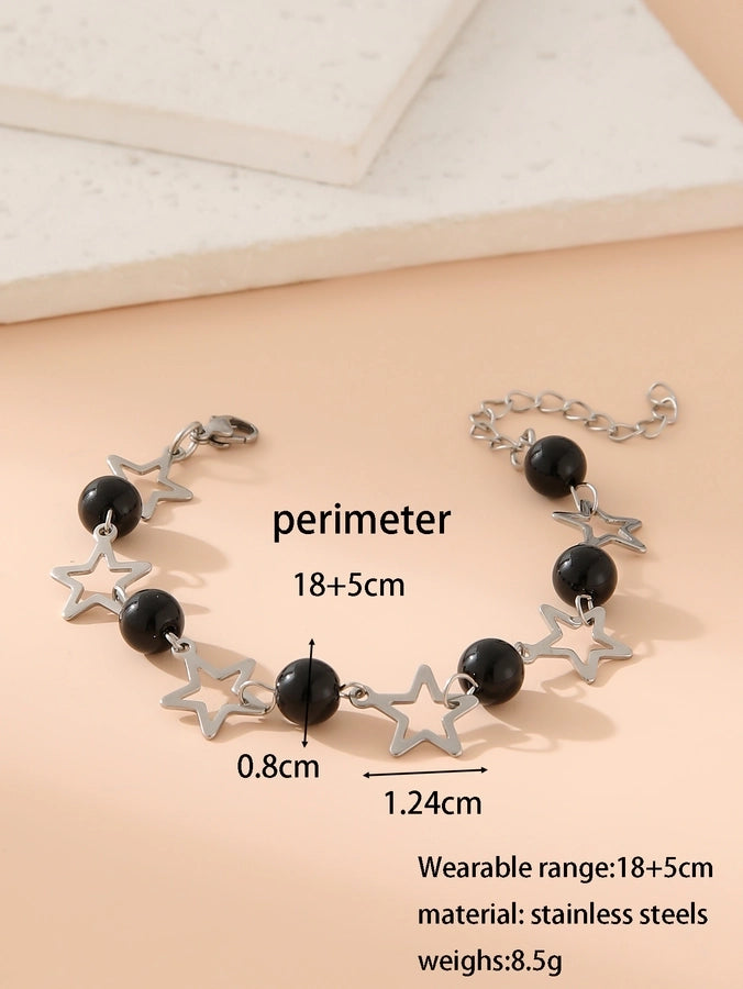 Gothic Punk  Style Sun Star Moon 304 Stainless Steel Synthetic Resin Resin Bracelets In Bulk