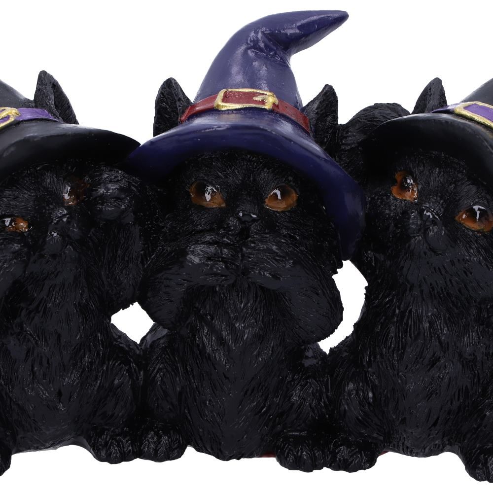 Three Wise Black Cats 11.5cm