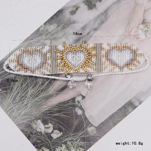 fashion heart shape glass beaded women's bracelets