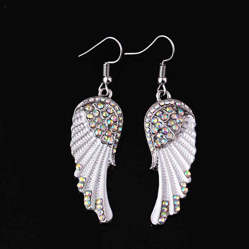 Rhinestone Angel Wings Earring