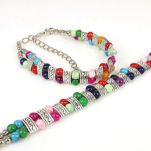 Boho Multicolour Glass Bead Bracelet