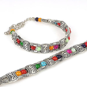 Boho Style Multicolour Silver Style Bracelet