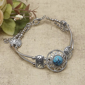 Boho Silver Spiral Design Bracelet