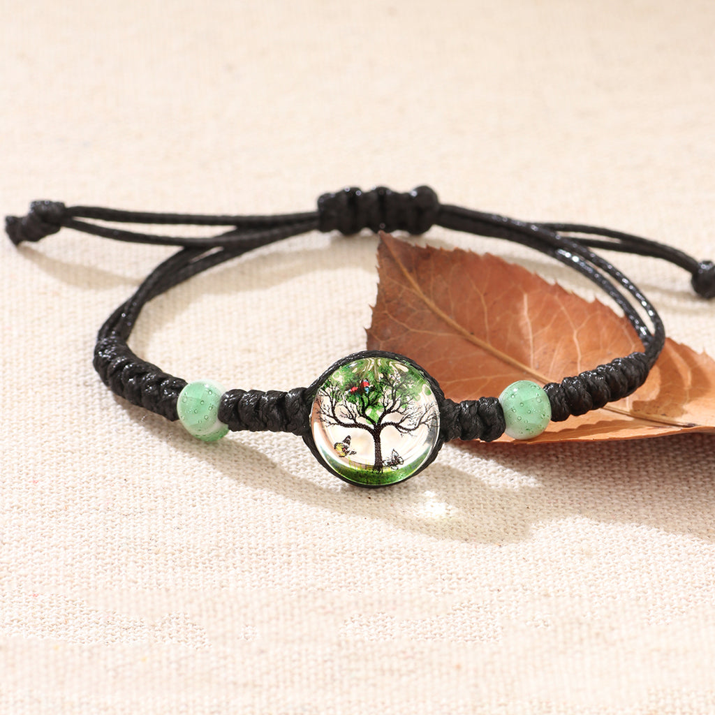 Tree Of Life Glass Style Spandex Bracelet